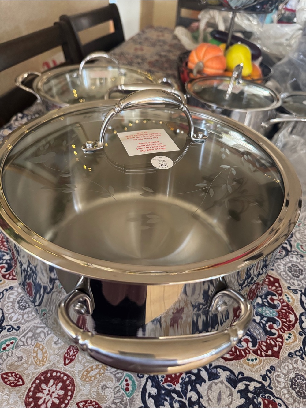 Princess House triply Stainless Steel Casserole with tapa coladera